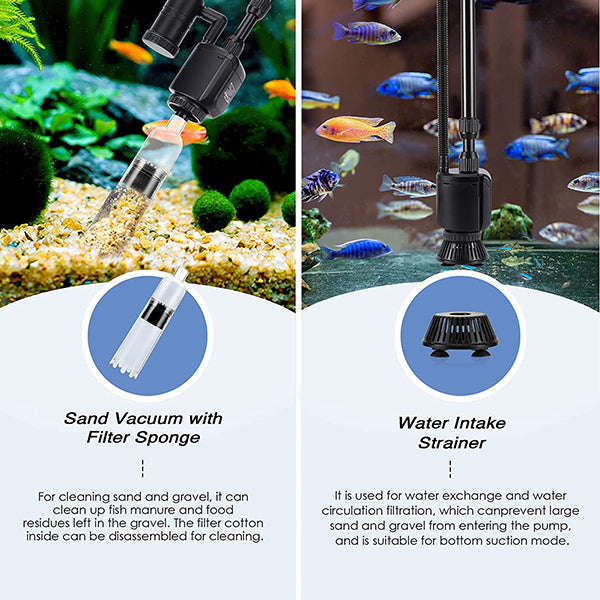 AQQA 6-in-1 Automatic Aquarium Gravel Cleaner – Petnanny Store